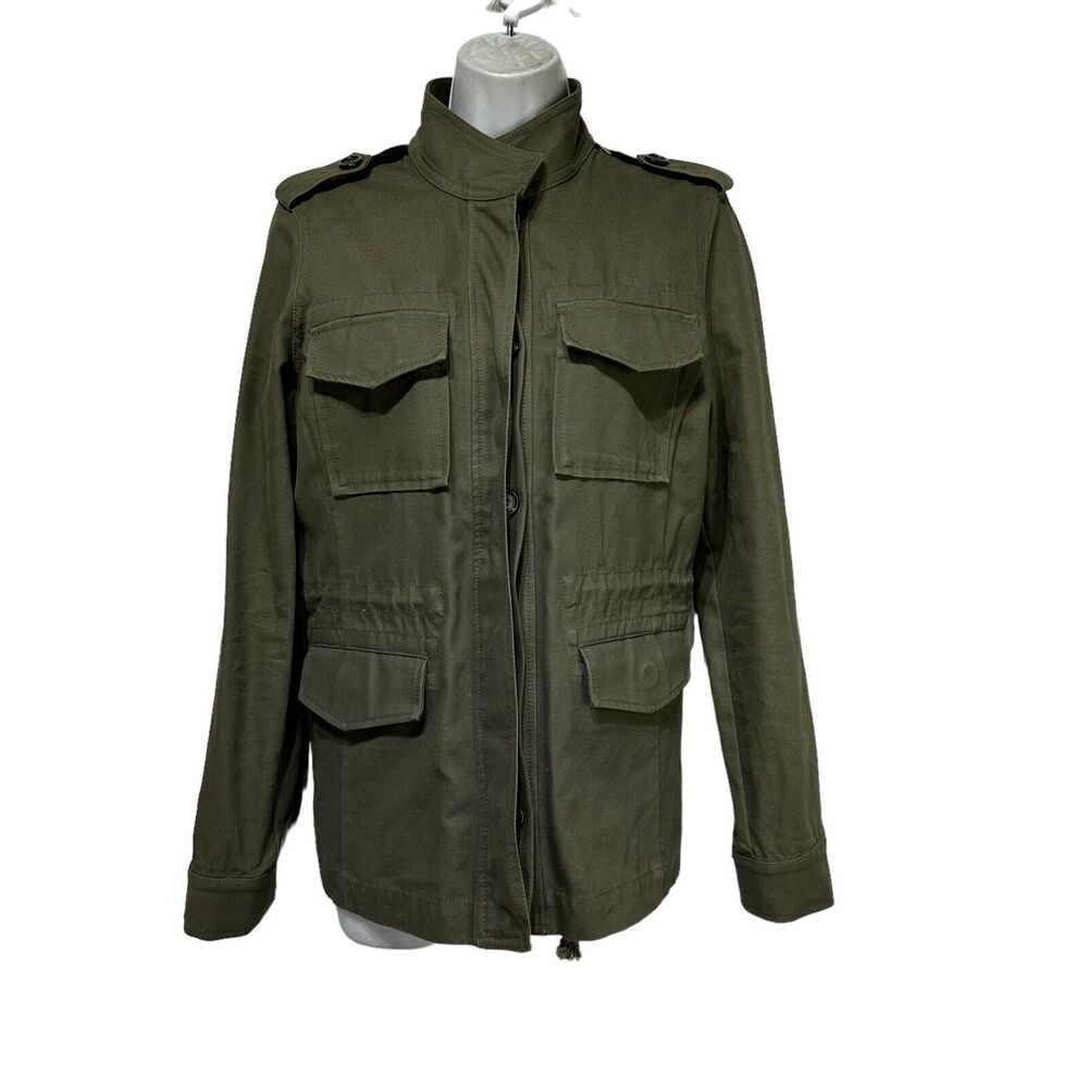 lucky brand green plaid flannel back utility jacket Size S